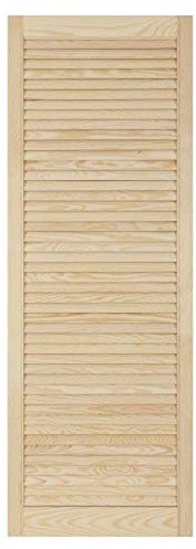 Louvre Door – Pine Wood – Vented Open – Ready to Paint Internal Louvre Cupboard Doors – Slatted Wardrobe Doors – Various Sizes (1406mm (55.4) Height, 494mm (17.2) Width)