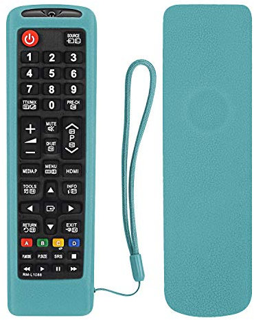 Funda Protectora de Silicona para Samsung Mando a Distancia, BN59-01175N BN59-01315B AA59-00741A BN59-01199F, Funda Mando para Samsung, Antideslizante, A Prueba de Golpes, Lavable (Azul Luminoso)