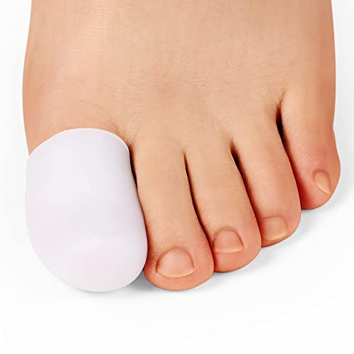 Bukihome Big Toe Protector 10 Stk., Silikon-Zehenschutzkappen zur Polsterung von Blasen, Hühneraugen, Hornhaut, ideal zum Laufen, Gehen, Stoppen von Zehenschmerzen (Groß, Weiß)