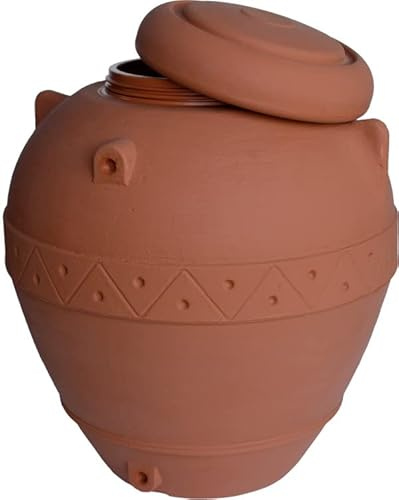Serbatoio Cisterna per Acqua Piovana in Plastica Resistente al Gelo - Orcio Giara Decorativa Effetto Terracotta 500 Litri in Polietilene Made in Italy