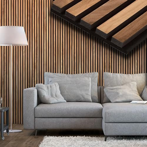 Pannello Acustico Feltro e fibra di legno Lamelli millerighe ROVERE ANTICO 120x34x1,5