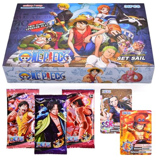 Onepiiece Anime Karten,Luffy Anime Sammelkarten Karten Set Cartoon Trading Cards Kartenspiel Booster Pack Solitaire Card Box Geburtstagsgeschenk Für Anime Enthusiasten, für Fans Teenager