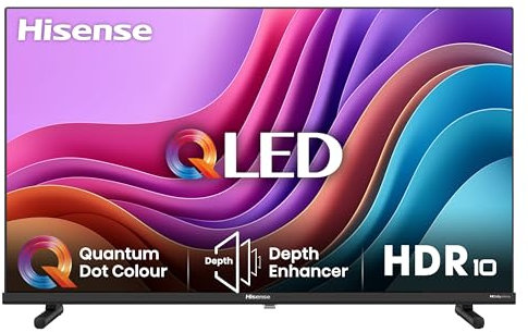 Hisense TV 32 QLED FHD 32E53NQT, Smart TV VIDAA U6, HDR10, Game Mode, Dolby Atmos, Works with Alexa, Tuner DVB-T2/S2 HEVC 10, lativù
