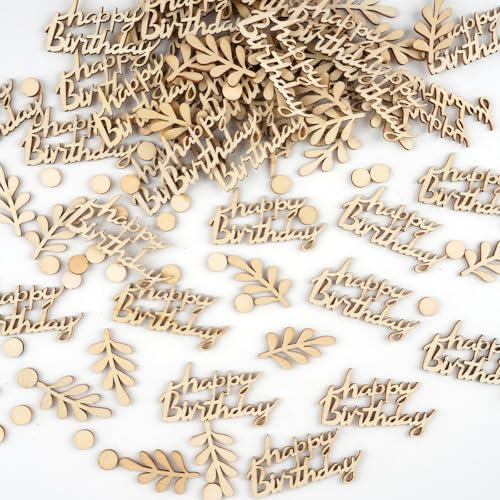Konfetti Holz Deko Geburtstag, 100 Stück Tischdeko Geburtstag für Mädchen Junge Kinder Geburtstage Partys Dekoration Streudeko