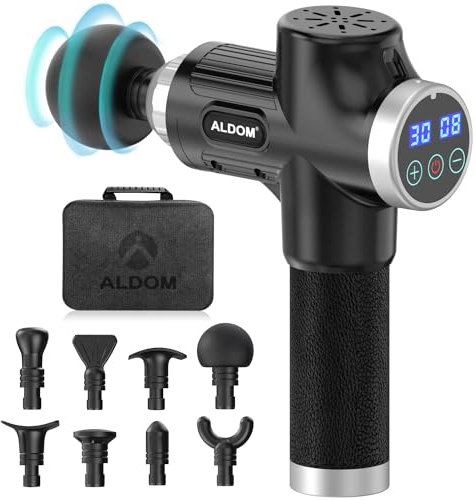 Massagepistole, Massage Gun Massagegerät, Muskel Massage pistole mit 30 Geschwindigkeiten bis zu 4800U/min und 8 Massageköpfen, Elektrische Handmassagegeräte