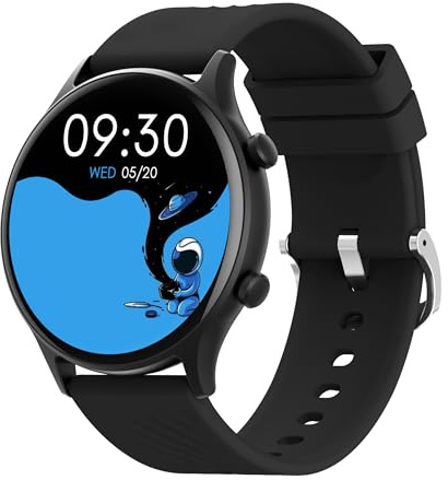 Atlanta Fitnesstracker für Damen Herren Uhr mit Herzfrequenz Puls Blutdruck Telefon Freisprechen Schlaf Schritte Farbdisplay Smartwatch Silikonband - 9726/7 (Schwarz)