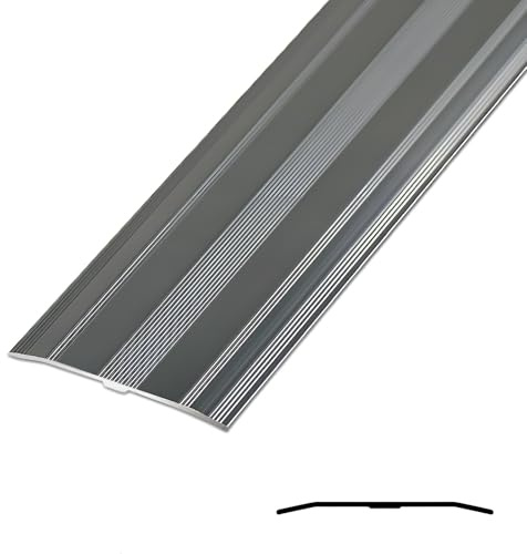 JXNVHJ Profilo Transizione Pavimento in Alluminio - Larghezza 6cm Striscia di Transizione Striscia di Soglia, Disponibile in più Finiture(Iron Gray,90cm)