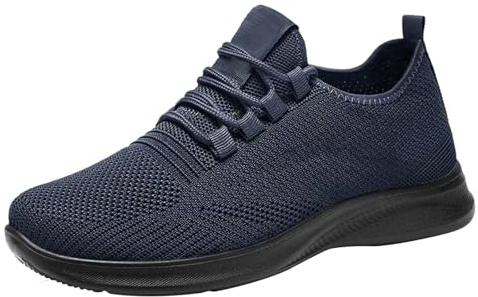 Generisch Scarpe da ginnastica da uomo senza lacci, scarpe da jogging, scarpe da corsa, scarpe da corsa, scarpe da corsa extra large, comode da ginnastica, leggere, traspiranti, larghe, Blu, 44 EU