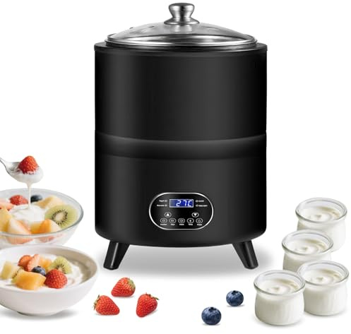 Aisny Yogurtera, Multifuncional Máquina de Yogur de 8 litros con Gran Capacidad y Pantalla de Tiempo Yogurt Maker para la Producción de Yogur en Grandes Cantidades