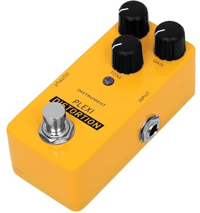 Luocute Effektpedal för Elektrisk Gitarr, Metallfodral Plexi Distortion Minigitarrpedal med True Bypass, för Blues Rock Metal