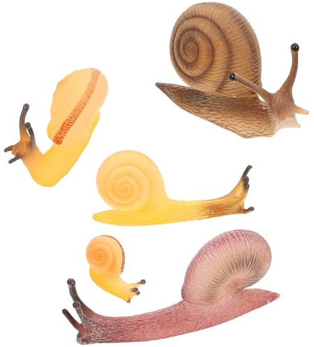 MOLUCKFU 5 Pezzi Figurine di Lumaca Realistica in Miniatura, Giocattoli Educativi, Decorazioni per Giardino e Vasi, Figure di Lumache Simulate per Sviluppo Cognitivo e Creatività