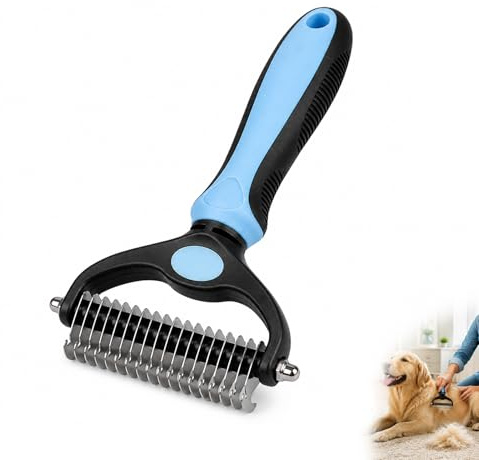 Brosse Démêlante pour Chiens et Chats à Poils Longs - Étrille Professionnelle Double Face, Peigne Anti-Nœuds, Élimination Efficace du Sous-Poil, Idéale pour Maine Coon, Berger Australien, Golden Retri