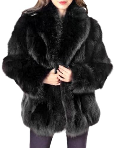 Parka en fausse fourrure duveteuse pour femme, manteau d'hiver épais et