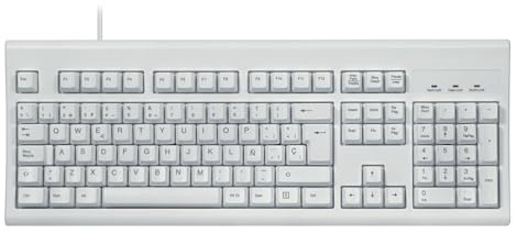Perixx PERIBOARD-106 Teclado USB - Alto Rendimiento - Teclas Altas Curvas- Full-Size con Teclado Numérico - Negro - QWERTY Español