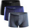 Litthing Herren EIS-Seide Lace Mesh Boxershorts U konvex Dreidimensionales Design Transparente Atmungsaktive Unterhose (Schwarz + Saphir + Hellgrau, 2XL)