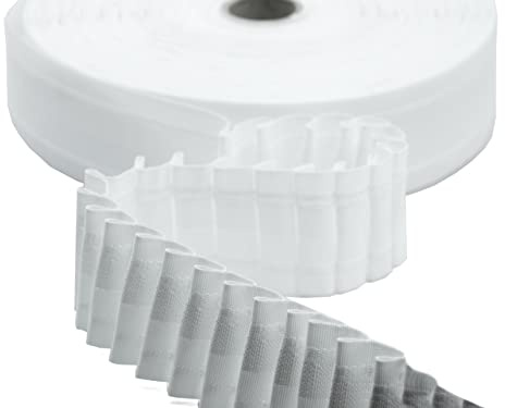 Furlanis - Cinta Fruncidora para Cortinas con Bolsillo Continuo 2 Cuerdas, Tejido Italiano - 50 mm x 50 m
