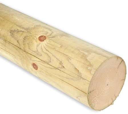Palisada Ø 12 cm de longitud 160 cm de pino impregnado de madera redonda para poste
