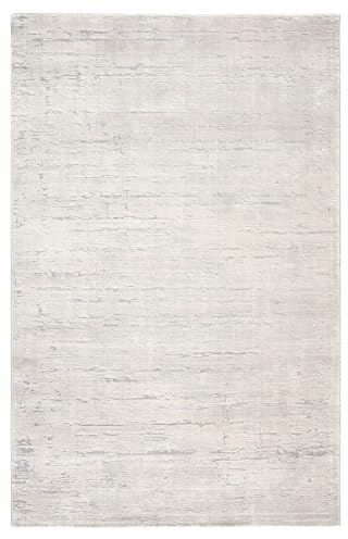 TESSO LIVING Kurzflor Teppich Wohnzimmer Hellgrau 80 x 150 cm - Moderner Wohnzimmerteppich mit Antirutschunterlage - Waschbar Teppich