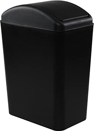 Vcansay Poubelle avec Couvercle Basculant, 20 L Poubelle en Plastique, Noir