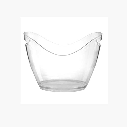 Cubitera,Enfriador de Hielo de plástico Barril Fiesta Bar Cerveza Vino Bebida Caja Cubo de Hielo Transparente