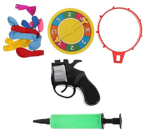 EXCEART Russisches Roulette-Plattenspieler-Ballon-Set Rotierende Tischplatte Desktop-Spiel Spielzeug Partybevorzugungsspiel Interaktive Parodie Knifflige Spielzeug-Requisite Zufällige