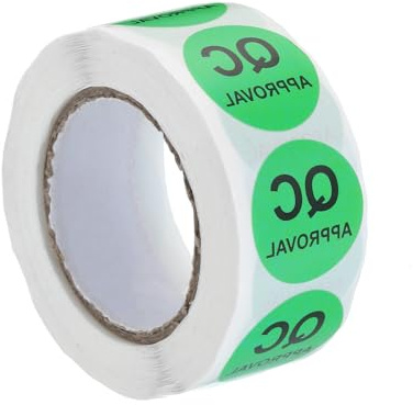 sourcing map Inventory QC Approval Stickers Labels 25mm/1 Green for Inventory Warehouse Stock, 1 Roll 500 Piece