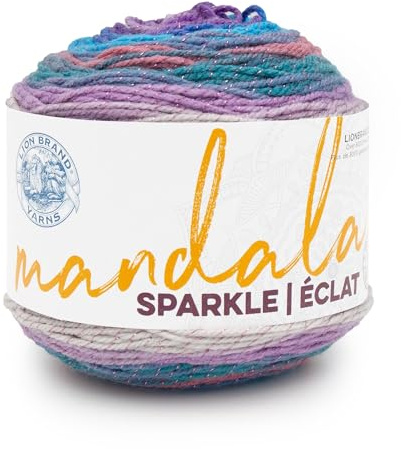 Lion Brand Yarn Mandala Sparkle, mehrfarbiges Garn zum Stricken, Häkeln und Basteln, Pyxis, 1 Packung