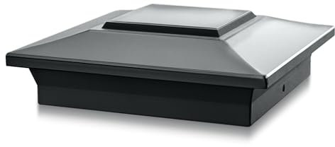 Classy Caps Black Aluminum Patio Fence Post Cap for 6 x 6, 5.5 x 5.5 or 5 x 5 Posts