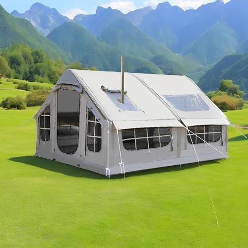 Generic Tienda de campaña inflable, 6-8 personas, estilo moderno, 4 estaciones, impermeable y protección UV, fácil instalación, 385 x 260 x 200 cm, camping y senderismo, festival, pesca