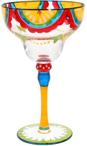 VALICLUD Verre à margarita peint à la main en cristal artistique pour la maison, le bar, la décoration de table, convient pour les fêtes, les mariages et les événements spéciaux