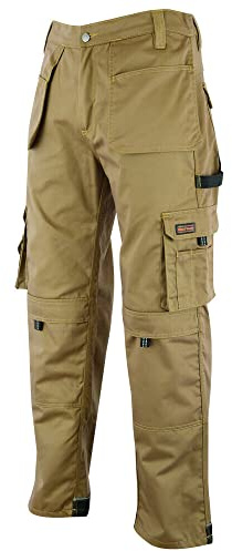 WrightFits Hommes Pro-11 Pantalon de Travail Noir-Pantalon Cargo de Combat de sécurité à Usage intensif-Multi Poches et Poches genouillères-Vêtements de Travail durables
