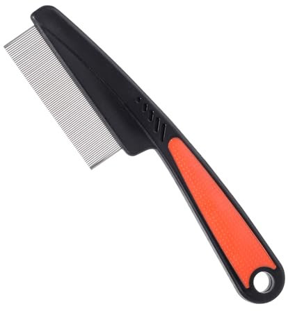 nuoshen Flohkamm zum Entfernen Flöhe, Haustierkamm Profi Flohkamm Rostfreier Stahl Läusekamm Staubkamm für Katzen und Hunde