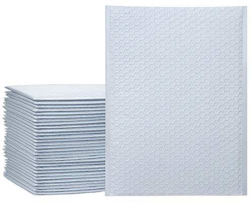 UCGOU Bubble Mailers 10.5x16 Inch White 25 Pack Poly Padded Envelopes Large #5 Mailing Packages Opaque Packaging Postal Self Seal Adhesive Waterproof Boutique Shipping Bags for Clothes