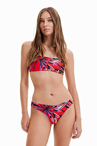 Desigual Woman Knit Swimwear Bandeau Set Bikini, Colore: Arancione, M Donna