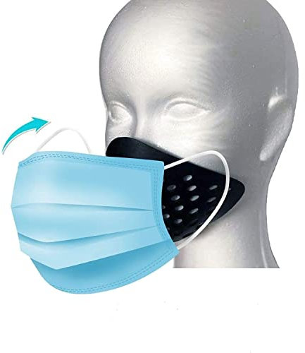 3D Mask Inner Bracket for Comfortable Wearing - Internal Support Holder Frame for Balaclavas - Silicone Face Shell for Cosplay - Lower Half Face Protective Mask for Airsoft/Paintball/BB Gun (Black)