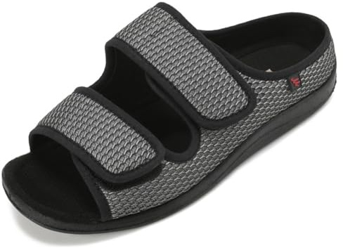 Comfortable Diabetic Slippers for Women & Men - Extra Wide Fit, Swollen Feet, Memory Foam Sandals, Orthopedic, Adjustable, Arthritis & Edema Shoes