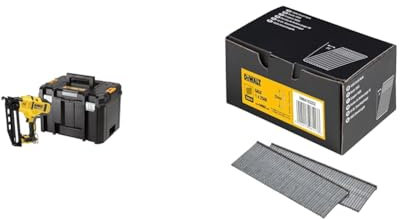 DeWalt Cloueur de Finition XR 18V - DCN660NT-XJ - Cloueur sans Fil avec Coffret TSTAK - 16 Ga & DNBA1632GZ - Lot de Pointes 16GA 20° - Kit de Clous Robustes en Acier Galvanisé 1,6x32mm