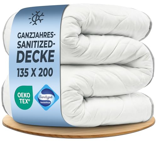 LILENO HOME Barn året runt täcke 100 x 135 cm [1-set] med Sanitized allergivänligt – extra mjukt barntäcke 100 x 135 cm, som sommar och vinterfilt utan överdrag, tvättbar upp till 95 °C