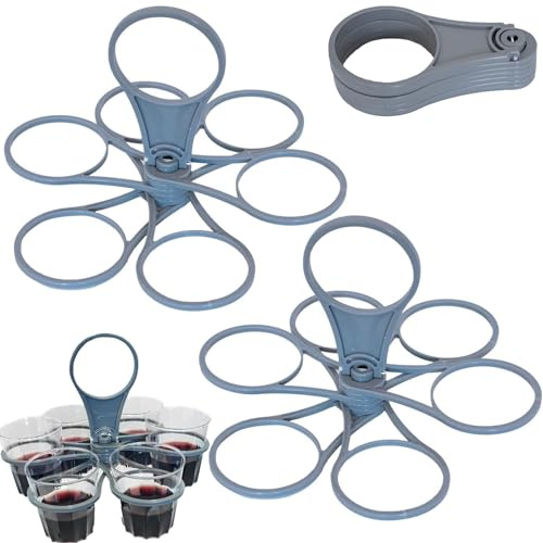 2x Foldable Coffee Carrier Drink Holder, Drinks Carrier Tray Holiday Portable Drink Carrier with Handle,foldable Plastic Drink Holder, 6 Cup Portable Drink Carrier | Foldable Cup Coffee Carrier.