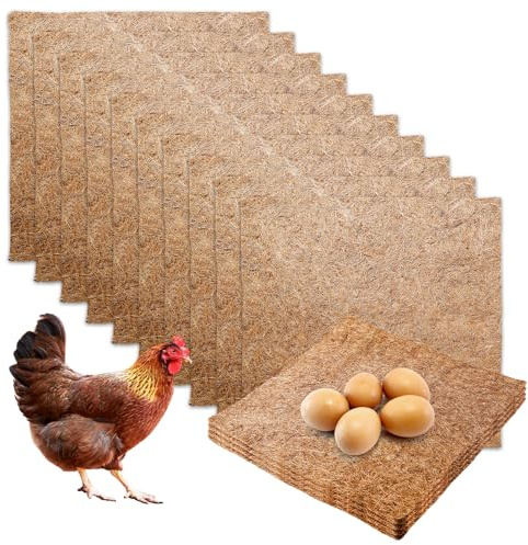 10 stycken kycklinghönsunderlägg, kycklingbodsinlägg 30 x 30 cm, nestboxsdynor för kycklingar, kycklingar, återanvändbara kycklingnestmattor, skydd av hönshus och ägg