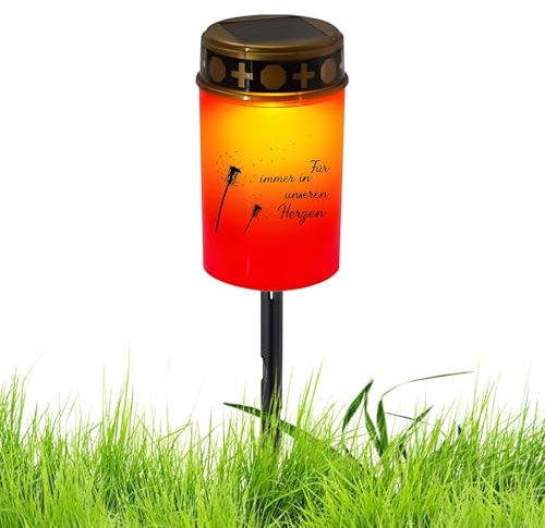 Tumbas para los minerales conmemorativos dirigidos por el cementerio, decoración de tumbas con energía solar | Cross de luz de tumbas, conmemorativo, vela de cementerio solar de aspecto realista, luz