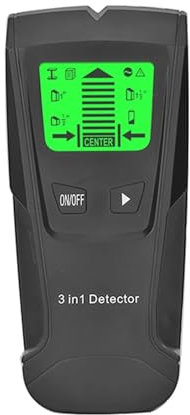 TIEOAXFT 3 in 1 Wall Metal Detector Depth Professional Find Metal Wood Studs AC Voltage Live Wire Detect Wall Scanner Electric Box Finder(Black)