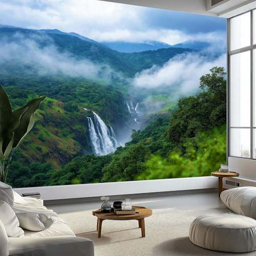 Blu Arte murale moderna carta da parati panoramica 250 x 175 cm Paesaggio Naturale Vista A Volo D'Uccello Murali in tessuto non tessuto carta da parati fotografica da parete murale, per soggiorno