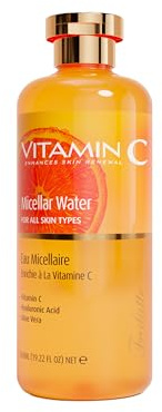 Arganicare | Eau Micellaire Tonifiante | Vitamine C & Vitamine B5 | Acide Hyaluronique | Teint Lumineux | Nettoie & Rafraîchit | 500 mL