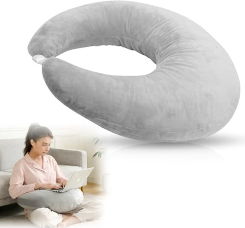 Wapasezyar Ergonomisk krealis-kudde, läskudde, ergonomisk spelarmkudde, virkkudde, stödkudde, ergonomisk armkudde för läsning, lek, arbete och virkning (grå)