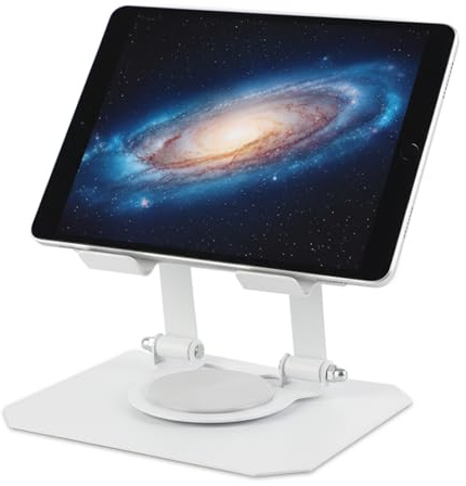 Hwtcjx Soporte Tablet Mesa, Soporte para Tablet hasta 13 Pulgadas (Blanco)
