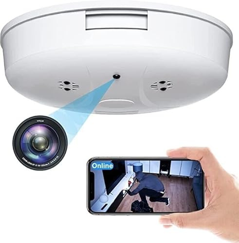 VAIMEST Home Spy Smart 1080P Mini Smoke Camera WiFi Baby Monitor Security Video Hidden Nanny Camera Night Vision Motion Detection with App Live Feed