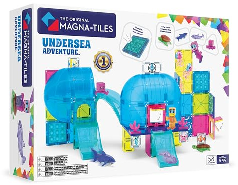 Magna-Tiles Undersea Adventure 58-delars magnetbyggsats, det ursprungliga magnetiska trädmärket