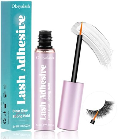 Obeyalash Pegamento PestañAs Postizas Waterproof - Lash Glue Pegamento Para PestañAs 5ml White Adhesive Dries Clear In 20s, Strong Hold for Strip Lashes