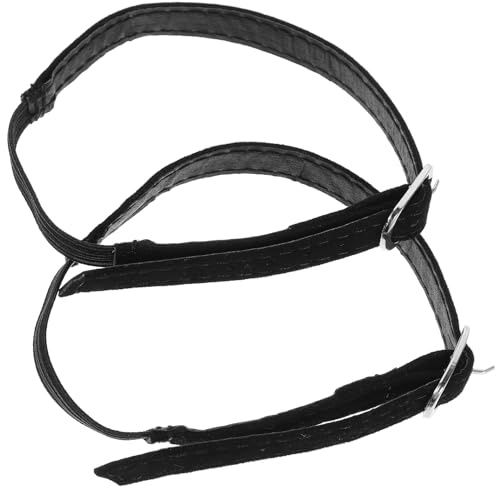 Uonlytech 2 Pezzi Cinturini Elastici per Scarpe Tacchi Nero in Pu e Velluto, Regolabili e Antiscivolo per Uso Quotidiano, Accessori per Scarpe Tacchi Alto